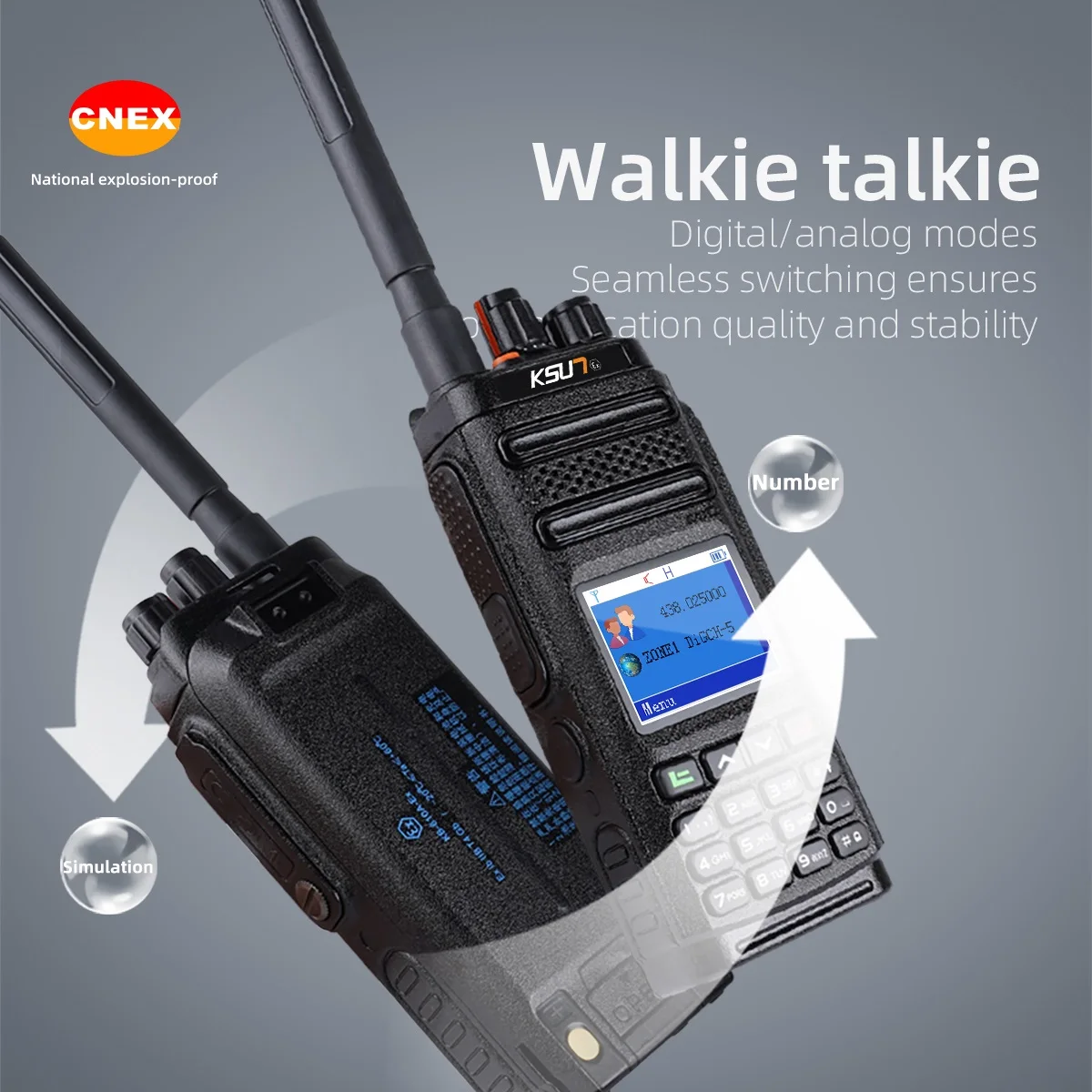

KSUN DM60(EX) 2-slot Time Digital Mobile Radio Dmr Explosion Proof Talkie Walkie for Natural Gas Petroleum Industry