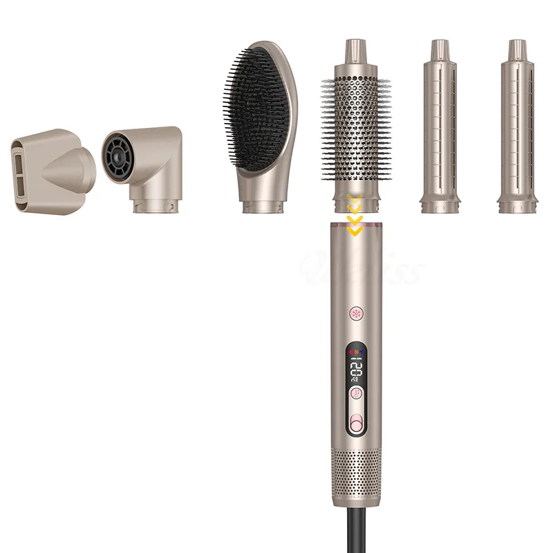 

Multifunctional six-in-one hot air comb straight roll blowing comb household high-speed brushless dryer