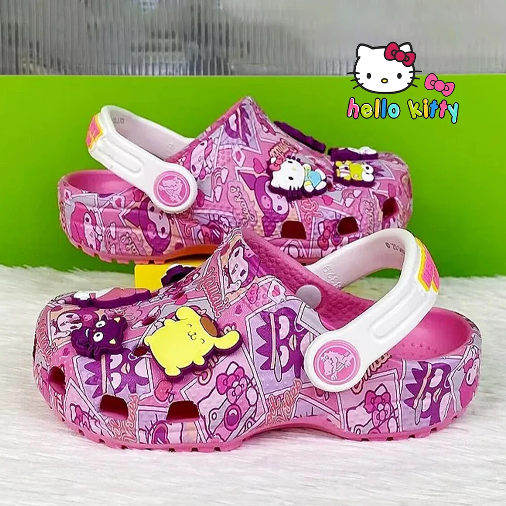 

Sanrio Hello Kitty Printed Children'S Slippers Kawaii My Melody Summer New Girls' Slippers Anti Slip Soft Soled Sandals Gift Toy