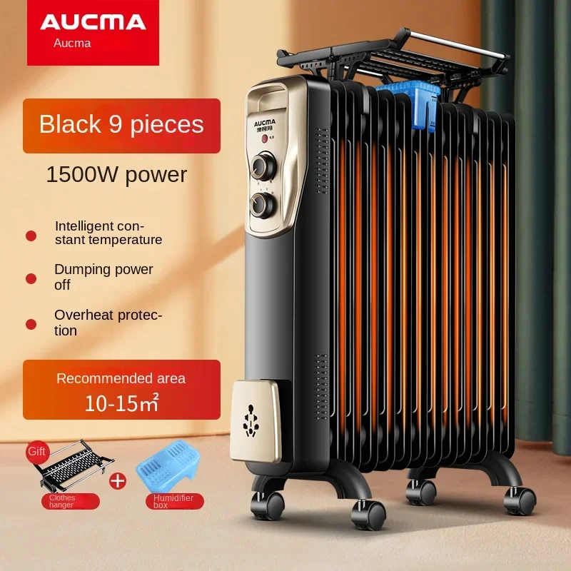 

220V Electric Oil Filled Heater for Home Use, Silent and Energy Saving