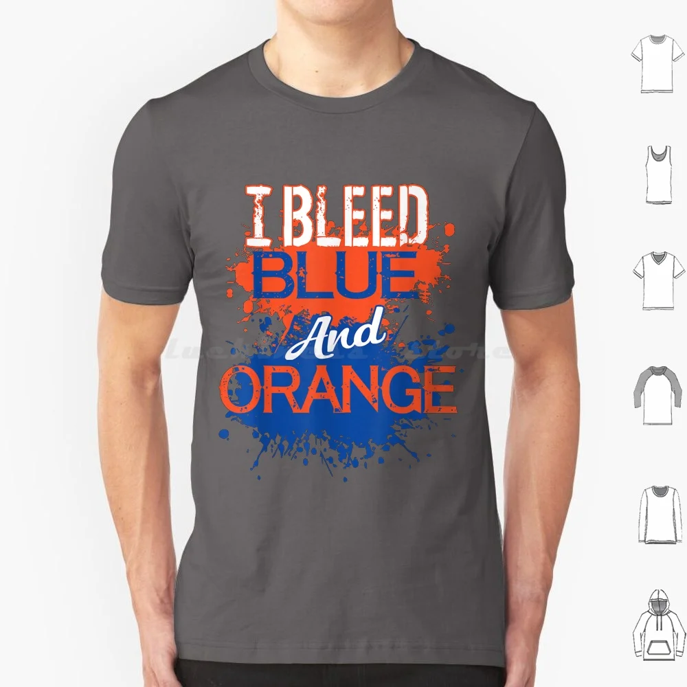 I Bleed Blue And Orange Fan Shirt Football Soccer Baseball T Shirt 6xl Cotton Cool Tee I Bleed Blue And Orange Fan Football