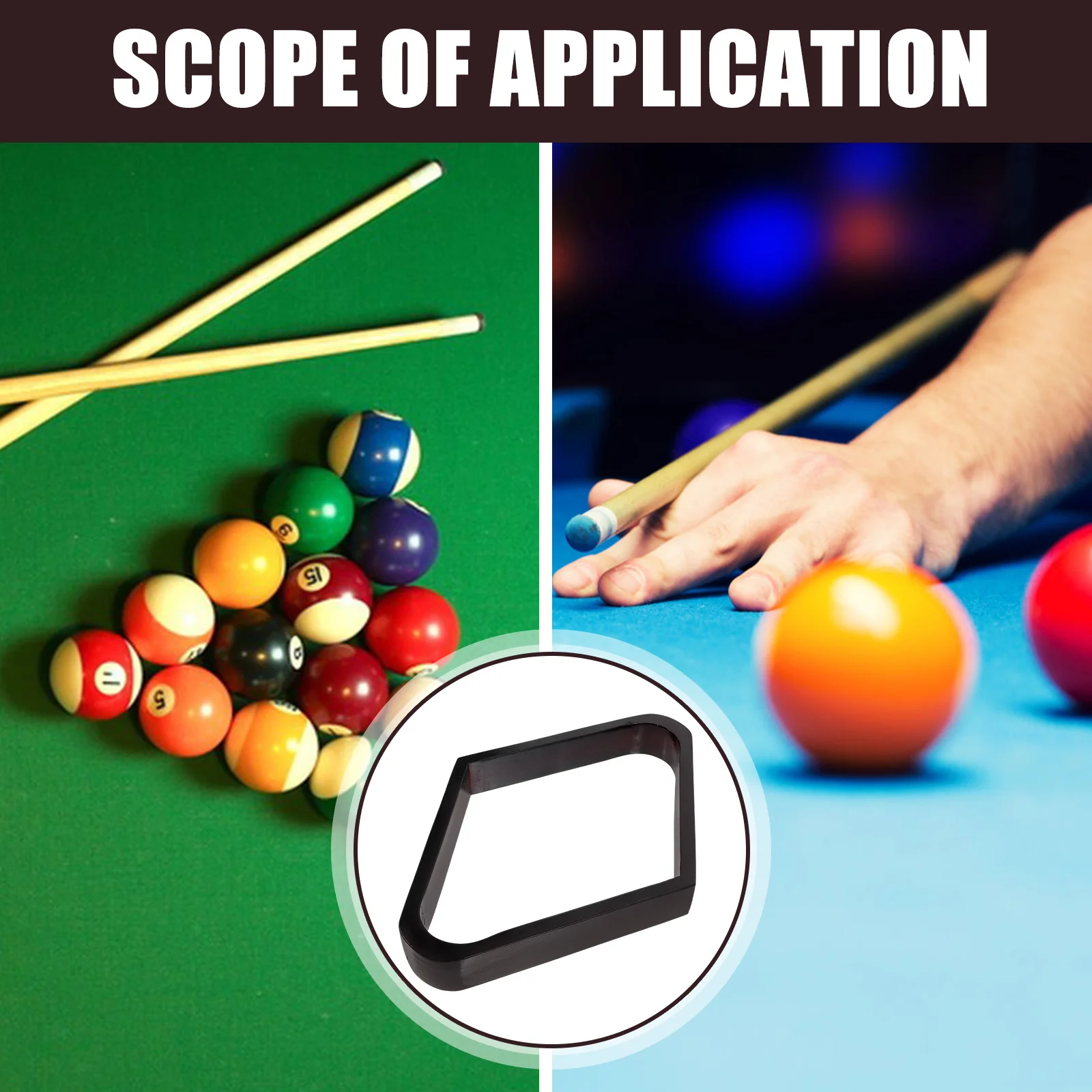 プレミアムウッドビリヤード菱形ラックプールテーブルボールホルダー強化された丸みを帯びたエッジは標準ボールにフィットポータブルゲームツール