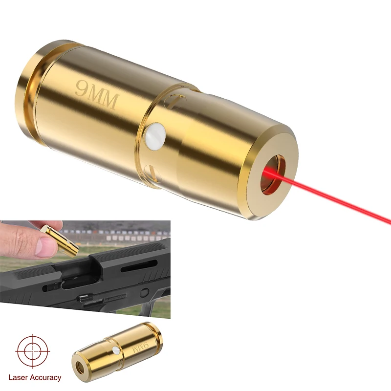 

EZshoot Bore Sight 9mm Red Laser Boresighter Sighting with 3 Sets of Batteries For Hnadgun Hunting Outdoor
