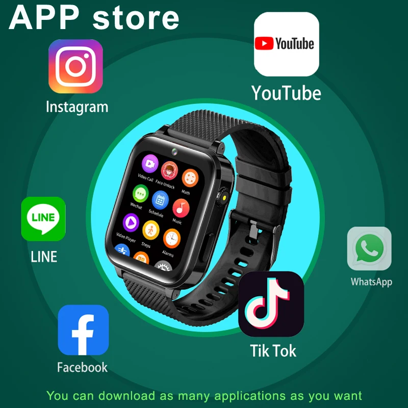 New 4G Kids Smart Watch GPS Wifi ROM 8G SOS Tracker Location Video Call Students Phone Watch Children Smartwatch Girls Boys