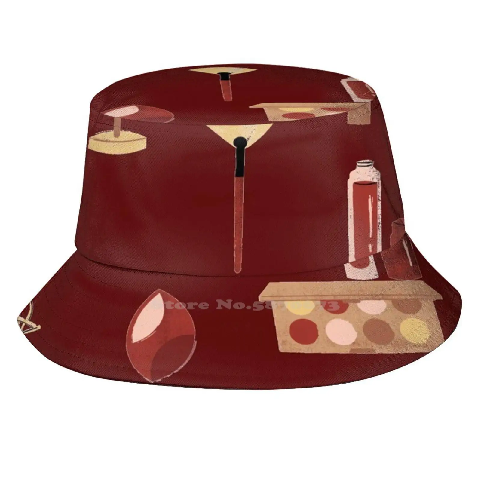 Makeup Collection Stickers Unisex Fashion Women Men Breathable Bucket Hats Products Cosmetics Fenty Kylie Anastasia Lipstick