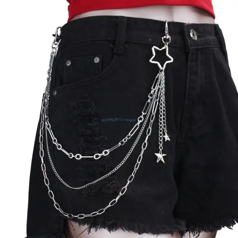 Unique Multi Tiered Star Hip Chain Versatile Alloy Body Jewelry Party Essential