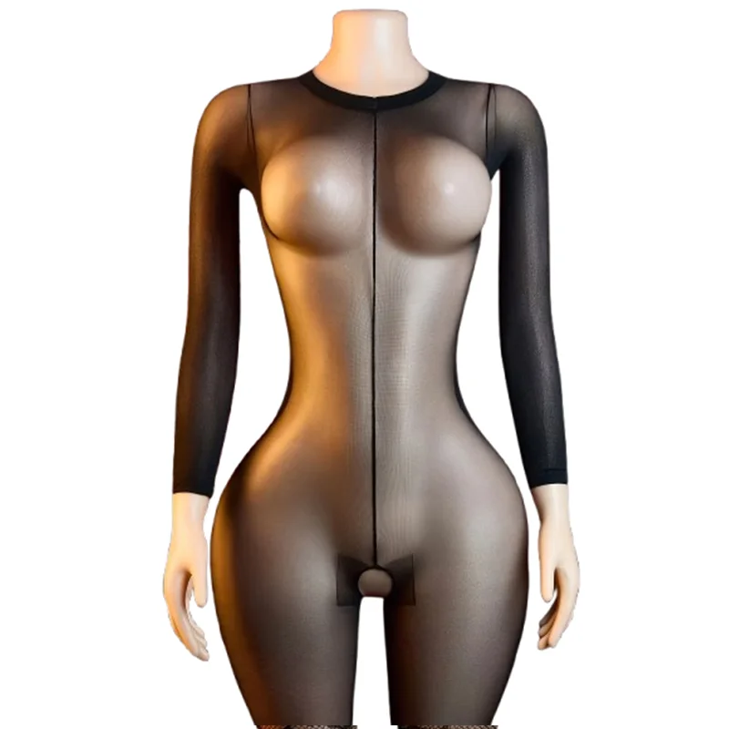 1 Piece Sheer Black Mesh Open-Crotch Bodysuit/Stocking – Sexy Lingerie & Valentine's Day New Arrival