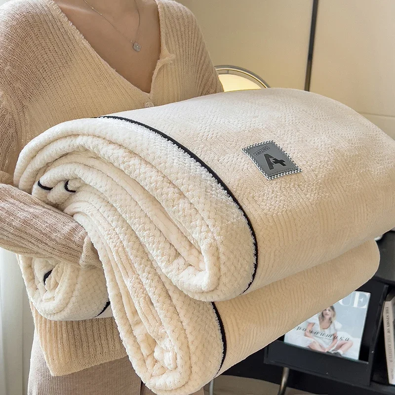 Coral Velvet Knitted Throw Blanket - Class A knitted Soft Multi-Use Blanket for Office Nap, Sofa & AC Rooms, Lightweight Cover
