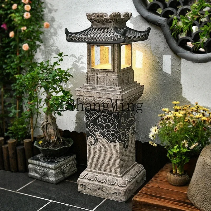 FGadvanced exquisite outdoor lantern solar floor garden landscaping small courtyard lawn outdoor imitation stone garden light