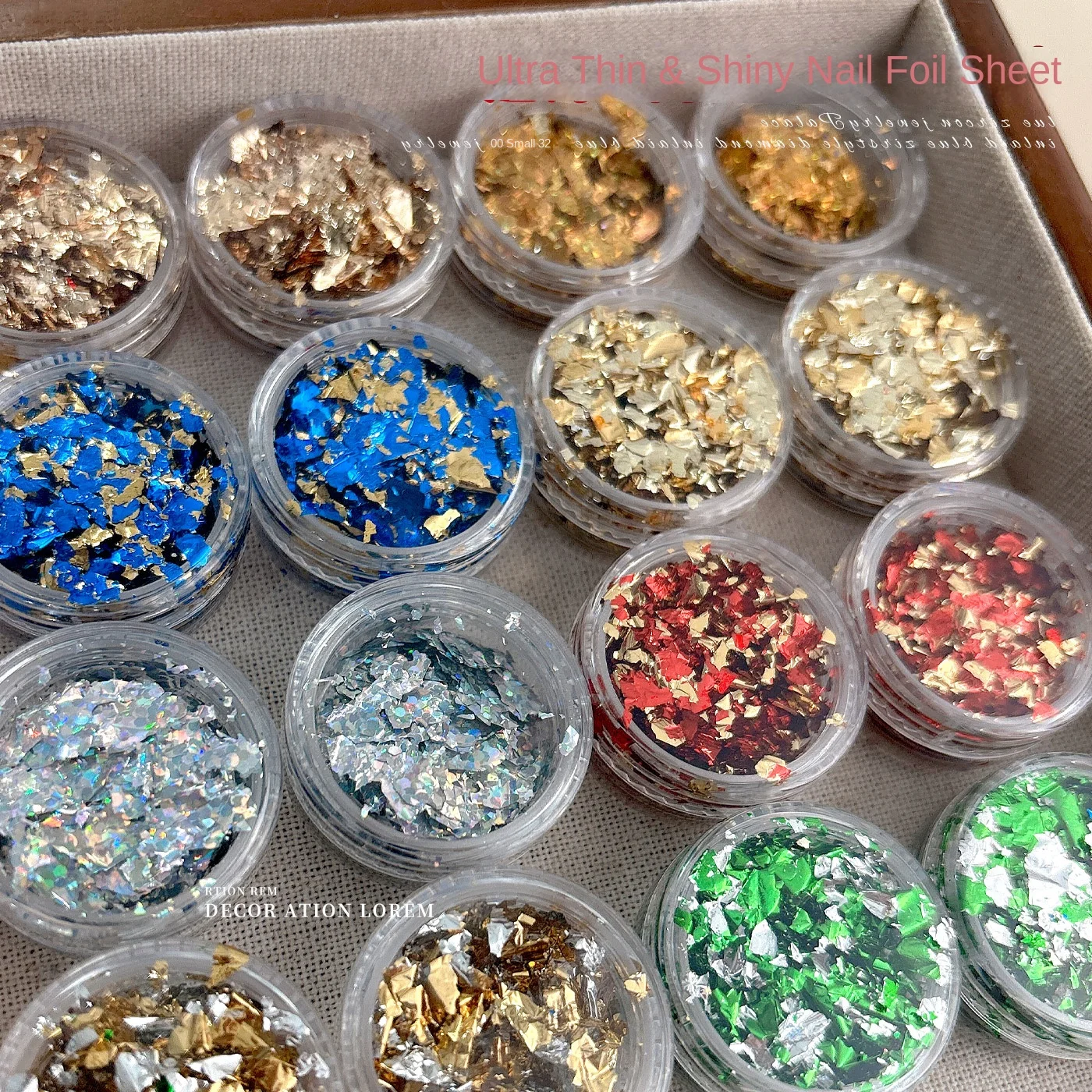 Rosso/Blu/Verde/Oro/Laser Oro e Argento Frammenti di lamina irregolare Nail Art Paillettes Adesivo Glitter Decorazione manicure fai da te