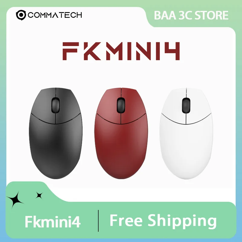 

FKMINI4 Wireless Mouse PAW3395 Tri-mode Light Weight Bluetooth Gaming Mouse Custom Ergonomics E-Sports PC Gamer Accessories