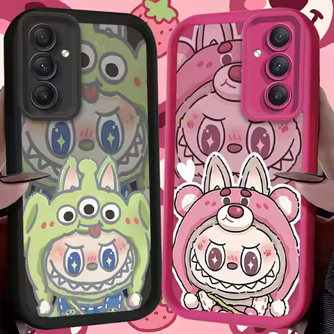 Cute Cartoon Labubu Phone Case for Samsung Galaxy A35 A55 A15 A25 A16 A06 A05 A05S A24 A13 A23 A12 A22 A32 A52 A71 A51 4G Cover