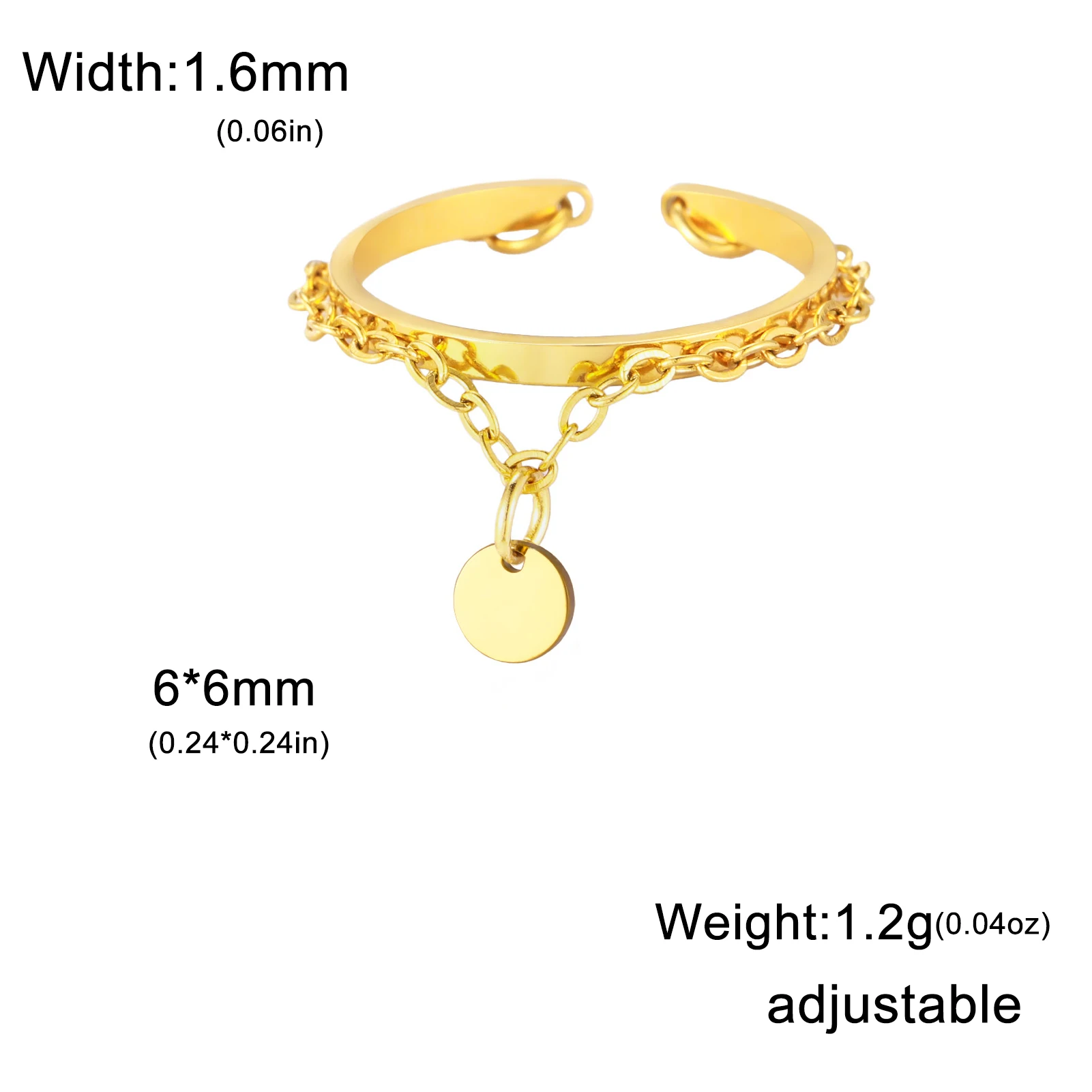 Couple's Open Ring with Heart Zircon Charm