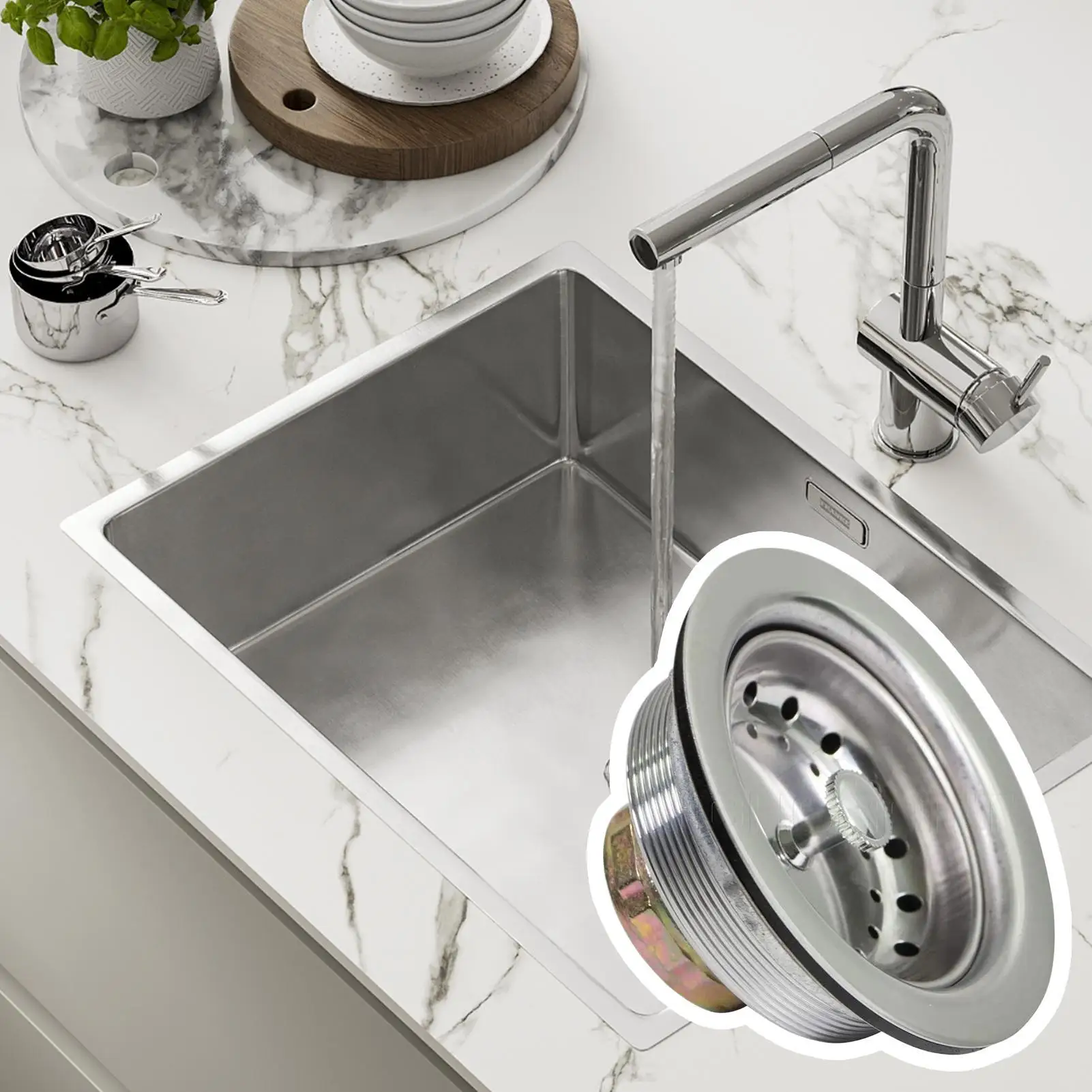 

Сливная пробка для раковины из нержавеющей стали, сито для кухонной мойки, анти-засоряющаяся съемная сливная пробка для управления пищевыми отходовми домой