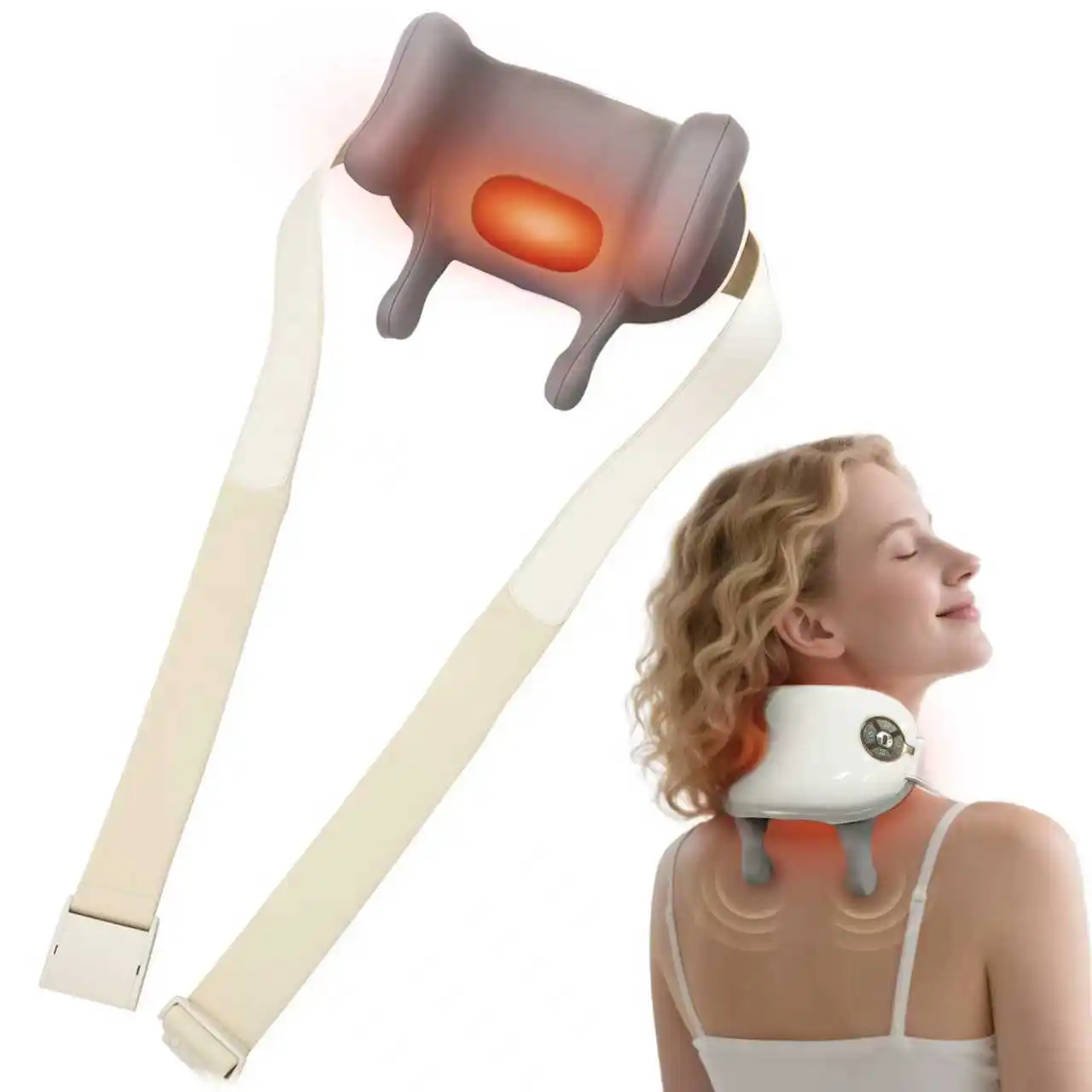

Heatable Wireless Neck And Back Massager Shoulder Kneading Massage Shawl Cervical Relaxing Trapezius Massager Leg Arm Masajeador