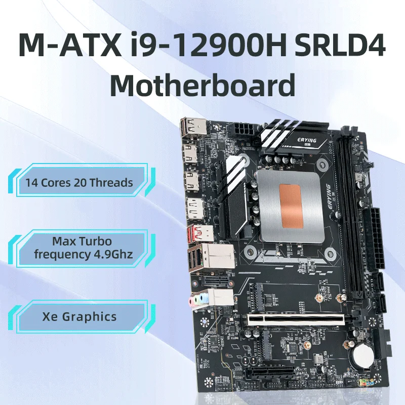 ERYING DIY Gaming PC Desktop Motherboard with Onboard CPU Core Kit i9 12900H 14C20T DDR4 RAM Computer Assembly Set placa mae