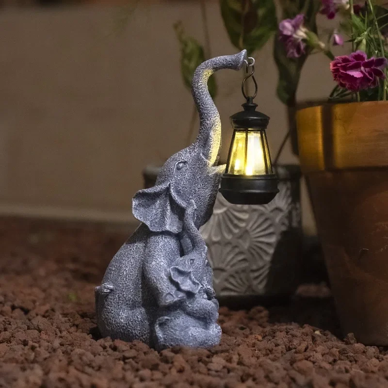 Elephant/Giraffe Statue Solar Powered Outdoor Courtyard Animal Lights Lawn Landscape Lights Garden Decoration Night Lights New