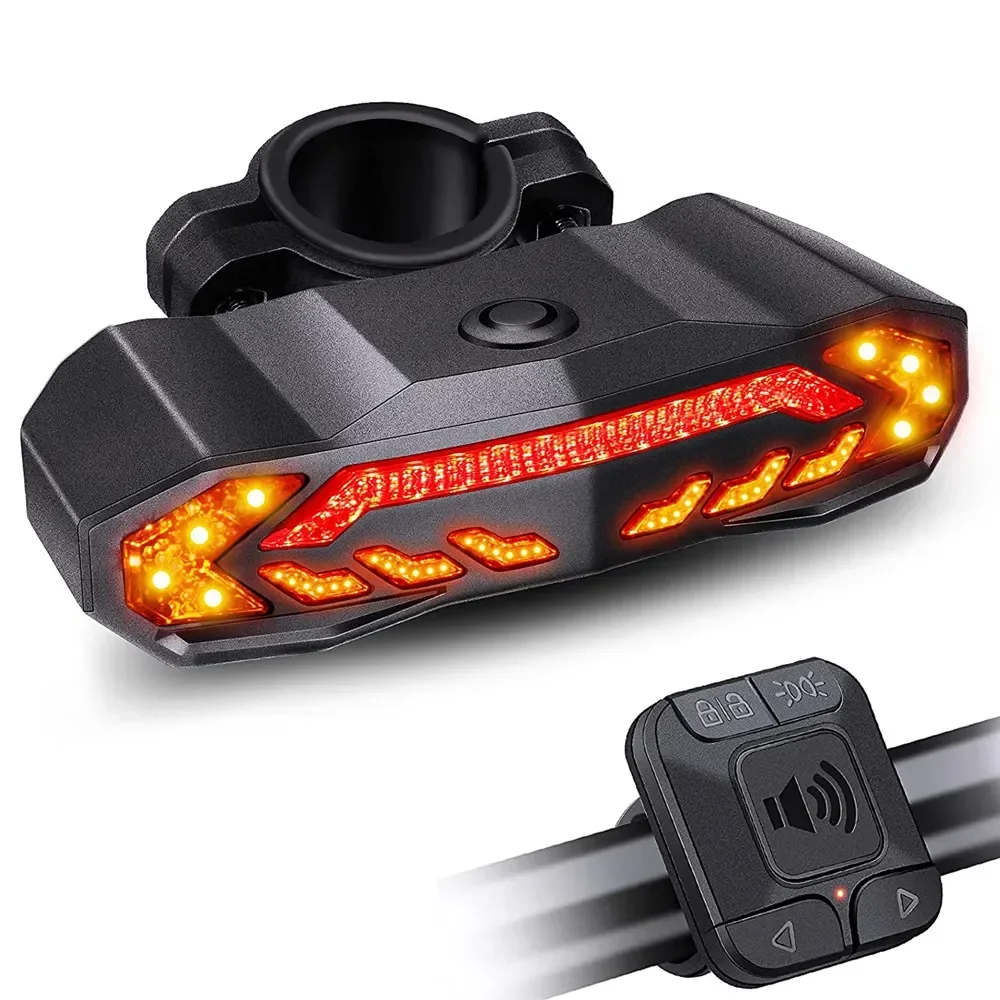 

Bike Brake Taillight Turn Light Wireless Remote Control Turning lamp LED Waterproof Bicycle Alarm Anti Theft Rear Lights