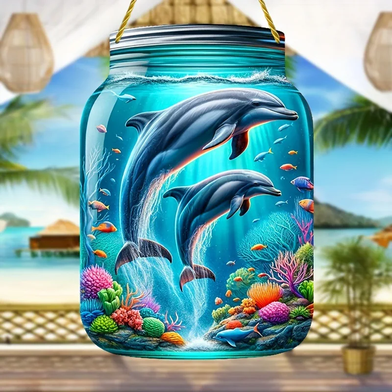 

Ocean Dolphin Decorative Plaque Beach House Bathroom Ocean Nature Lovers Decorative Plaque