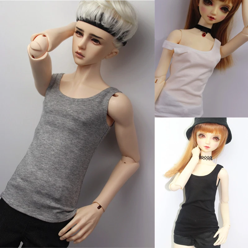 D04-B114 Kinderen Handgemaakt Speelgoed 1/4 1/3 Sd17 Bjd Pop Kleding Grijs Wit Zwart Vest 1 Stuks