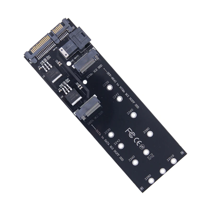 SATA NVME M2 어댑터 SSD M2 어댑터 NVME PCIE SSD-SFF-8643 어댑터 M.2 NGFF SATA SSD-SATA 카드 추가 라이저 22110 M.2