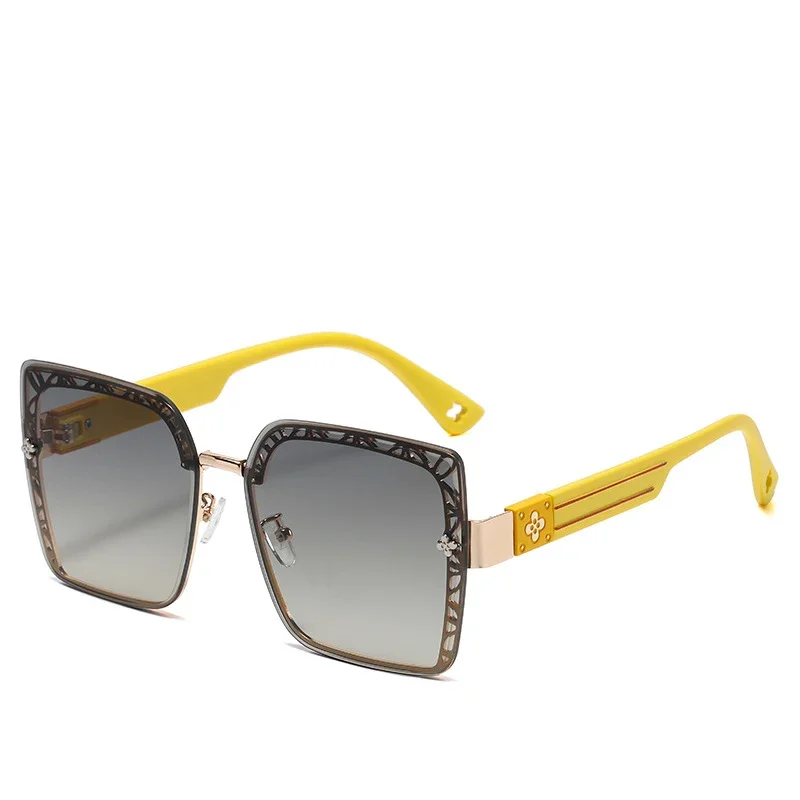 نظارات شمسية فاخرة على الموضة من VAKA للنساء والرجال، نظارات شمسية مربعة للجنسين بنمط الزهور UV400