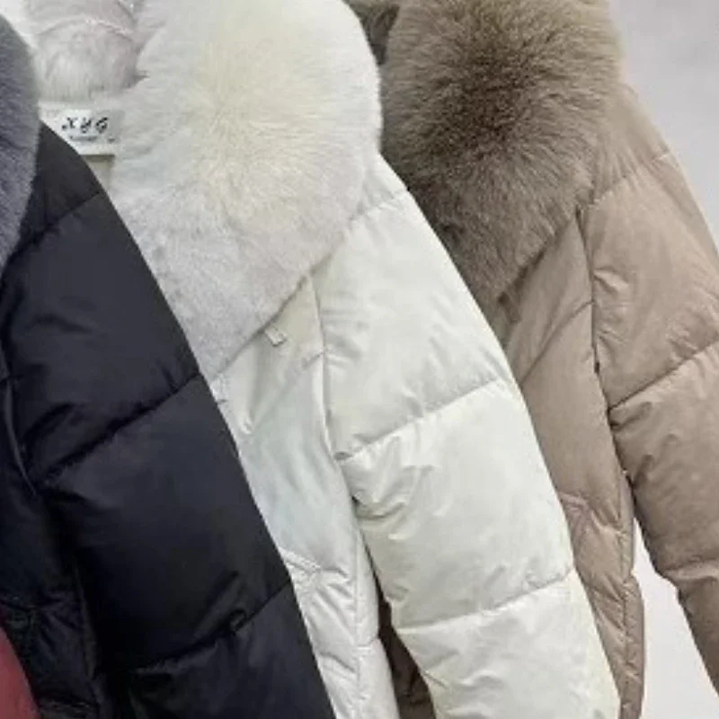 Luxury Women's Winter Tops Jacket Cotton Coat Fur Collar Thickened Warm Niche Design Simple Advanced Comfortable Brand Fashion