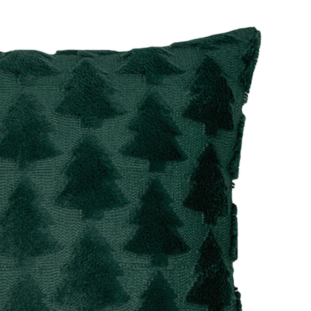

Square Pillowcase Holiday Home Decor Winter Soft Plush Pillow Covers Green Christmas Tree Plush Pillowcase Couch Cushion Case