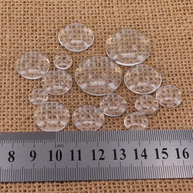 12pcs/bag Clear Glass Round Cabochons Transparent Dome for Jewelry Making DIY Findings 10mm 12mm 14mm 16mm 18mm 20mm 25mm T000