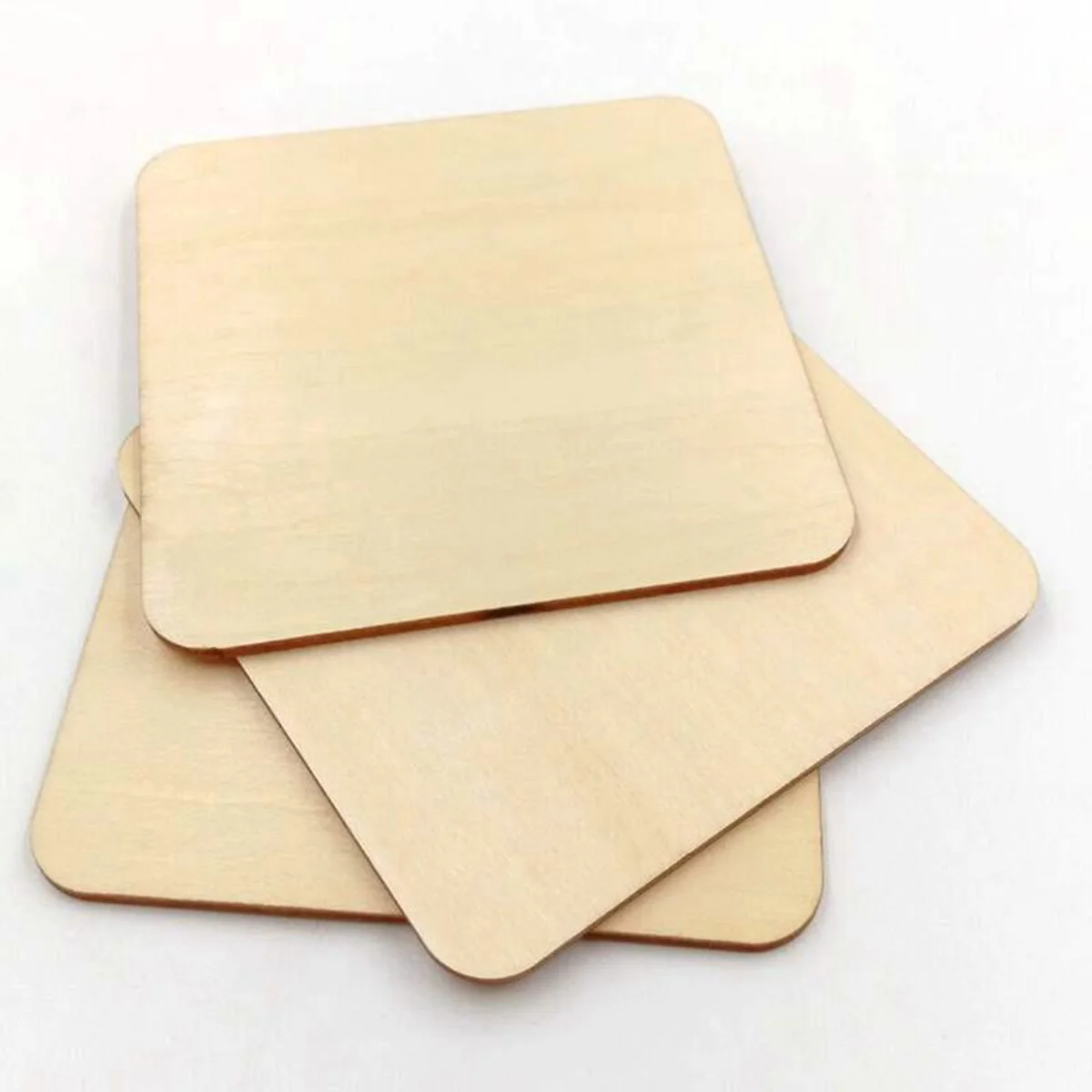 

50Pcs DIY Wood Coaster Square Smooth Wooden Cup Bowl Holder Heat Resistant Coffee Tea Cup Mat Table Protector Bowl Coaster