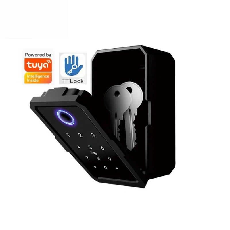 Waterproof Fingerprint Safe Box Smart Key Box Wall Mounted Strong Hanging Compatible with TUYA/TTLOCK