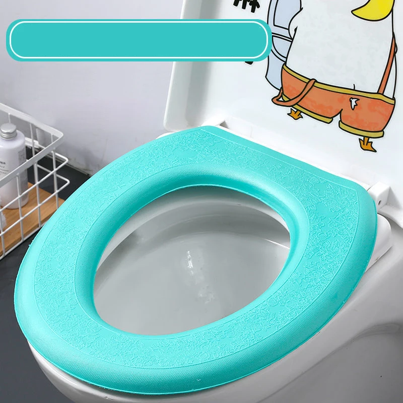 قابل للغسل وقابلة لإعادة الاستخدام ملصق رغوة غطاء المرحاض الذاتي التدفئة الدافئة مقاوم للماء مقعد المرحاض غطاء سيليكون أربعة مواسم المنزلية