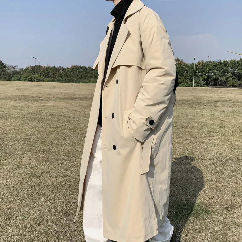 Trench Men Autumn Gentle Fashion Streetwear Handsome Tooling Baggy Ulzzang Casual Clothing Japanese Stylish Windproof Male Ins