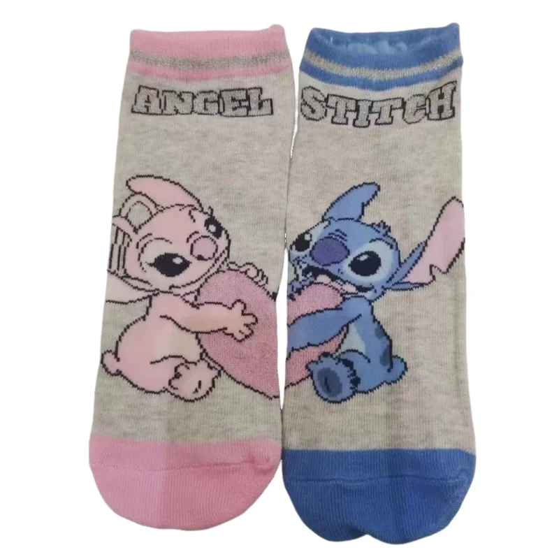 Disney Lilo Stitch Short Multi-Color Boat Socks Spring Summer Cartoon Simple Breathable Socks for Men and Women Cute Short Socks