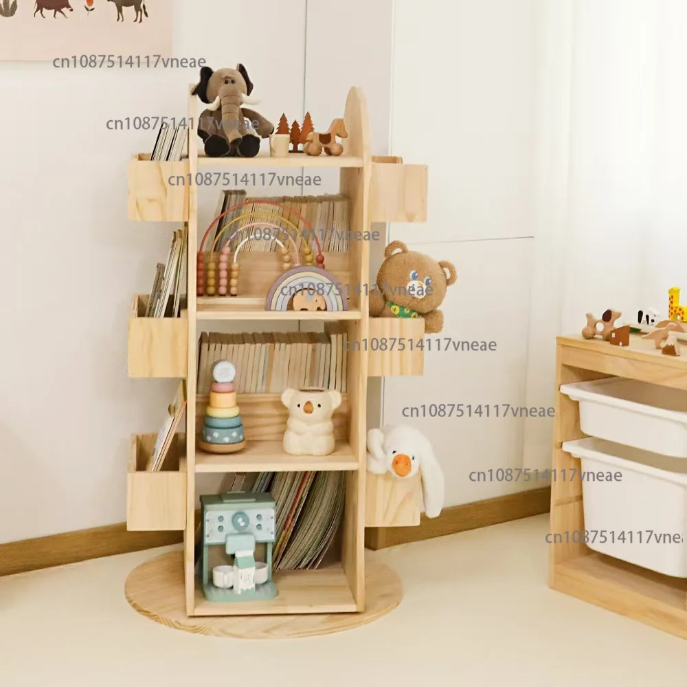 

Solid Wood Toy Storage Rack Floor-Standing Multi-Functional Reading Stand Eco-Friendly Storage Containers