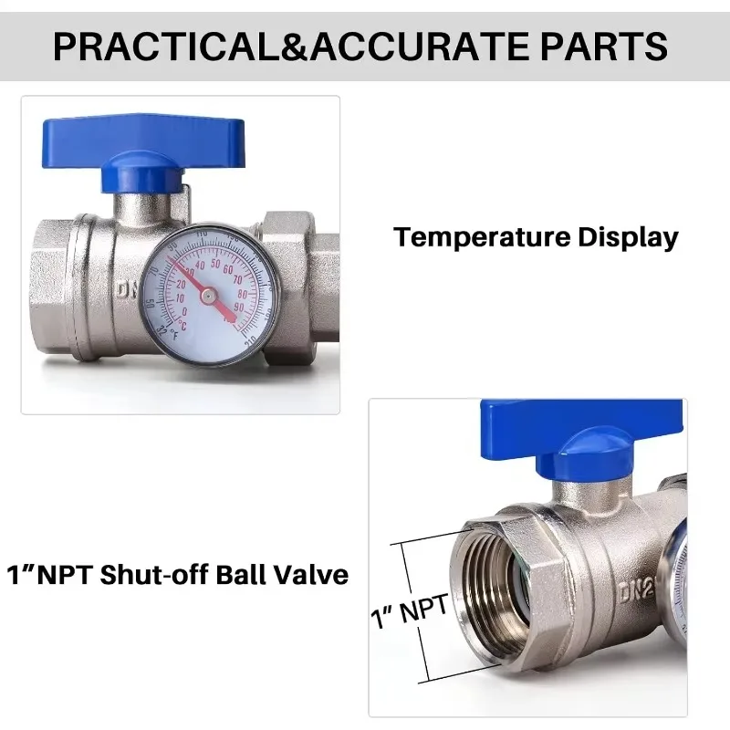 مشعب حراري مشع جديد ذو 4 فرعات، مشعب PEX من الفولاذ المقاوم للصدأ مع منافذ متوافقة مع Hydronic #4