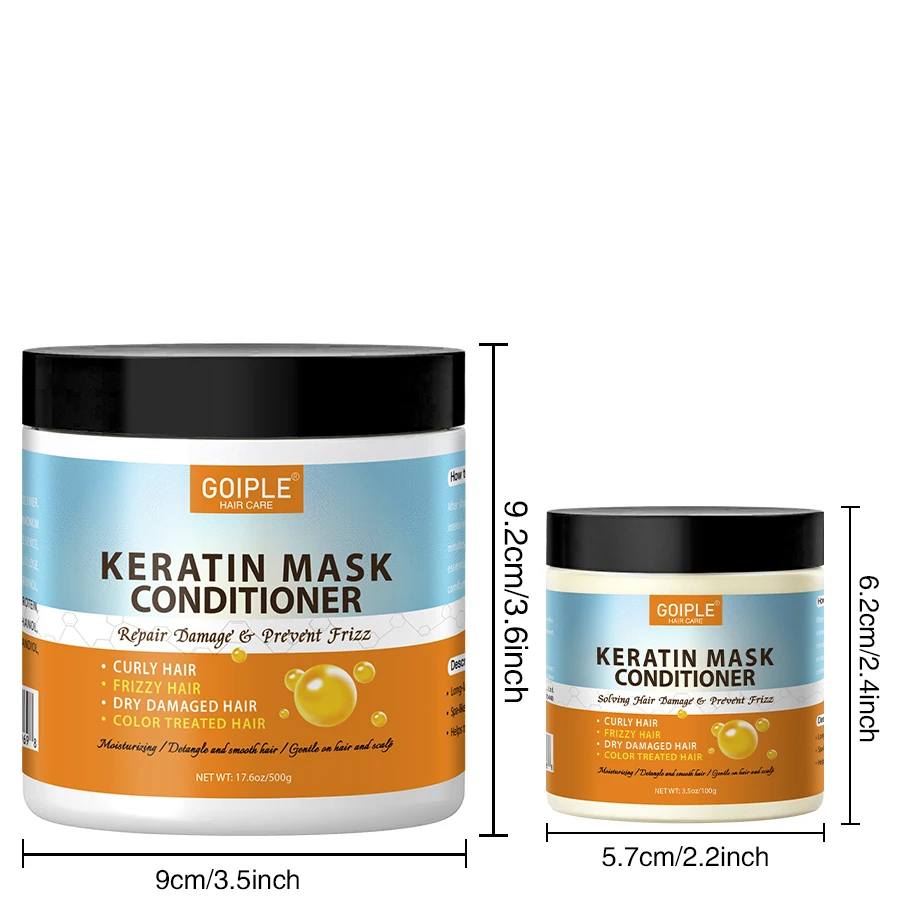 Goiple Keratin Mask Conditioner Repair Damaged Dry Hair Keratin Serum Moisturizer for Color Treated Hair Protein Curly Treatment