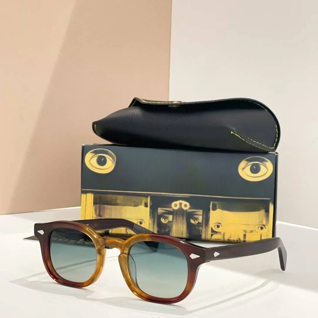 

Luxury Fashion Trend Vintage Sunglasses MEKLER Solid Thick Acetate UV400 Polarized Retro Oval Academic Style A+ High Quality