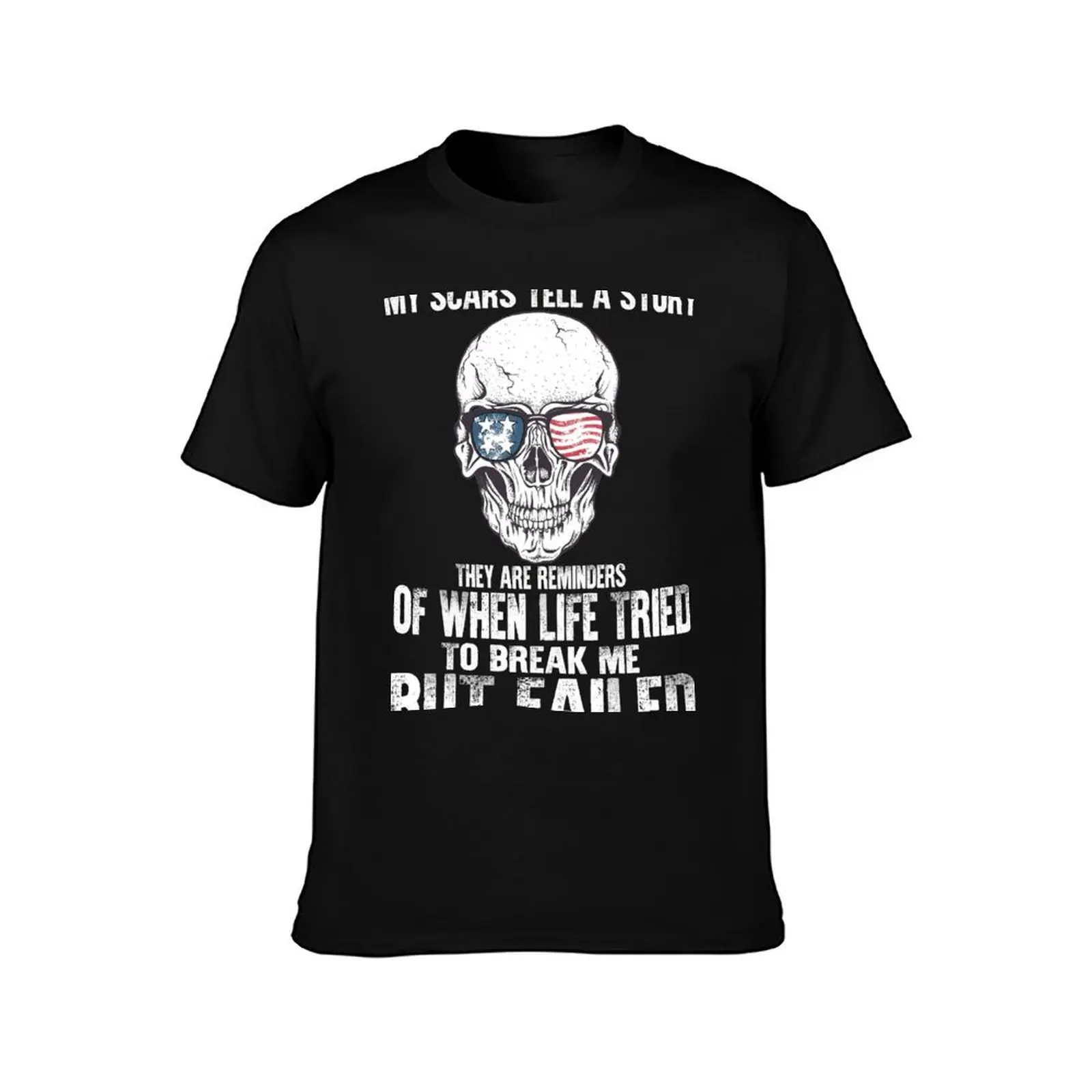 My Scars Tell Me A Story T-Shirt Summer Casual Cotton Tee Oversized Streetwear Tops Vintage Graphic Print Unisex Men Women