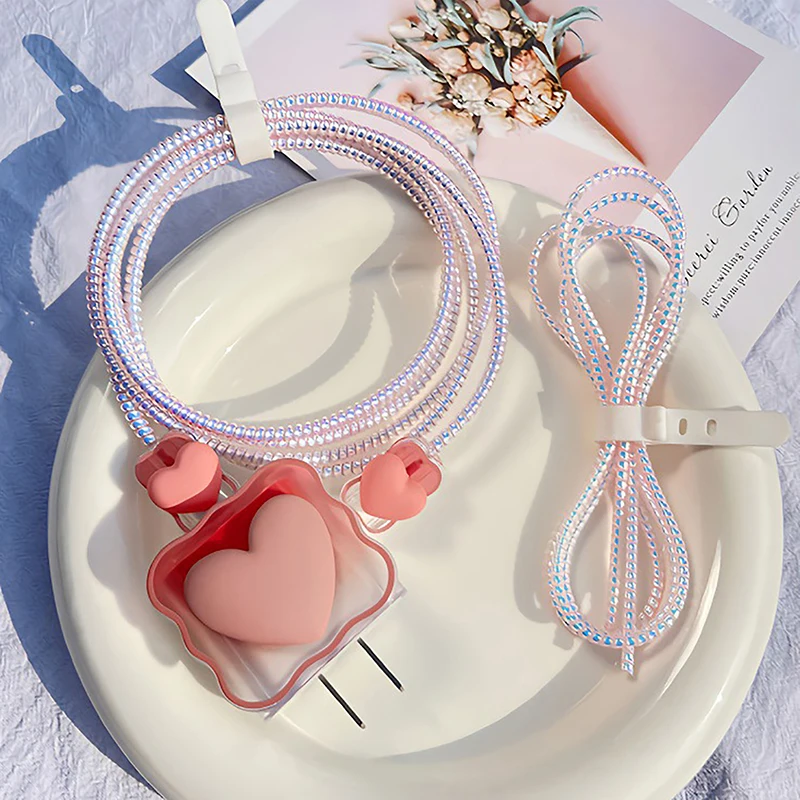 1.6m Spiral Charger Cable Cord Protector Anti-break Spring Protection Rope For USB Charging Cable Earphone Data Bobbin Winder