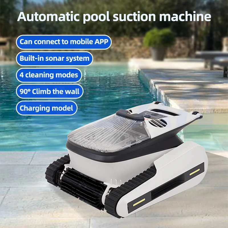 Swimming Pool Vacuum Cleaner Fully Automatic Intelligent Wireless Underwater Vacuum Cleaner Pool Bottom Cleaning Robot Bluetooth