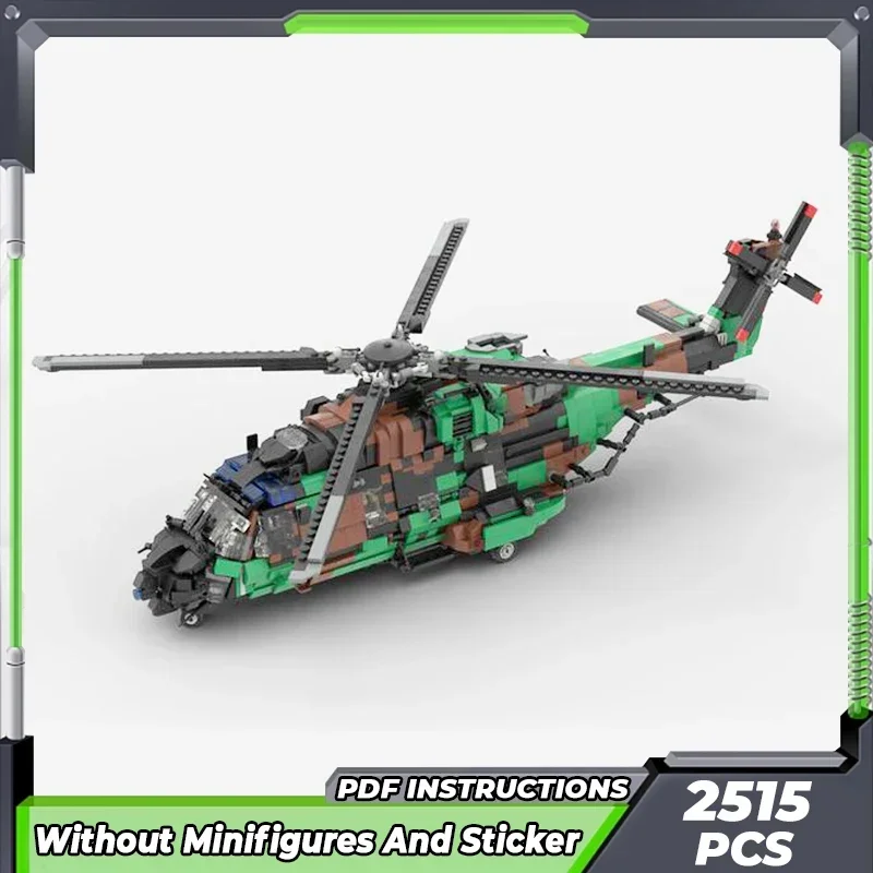 Moc Bouwstenen Model NH-90 Tactische Transporthelikoptertechnologie Modulaire Blokgeschenken Speelgoed Voor Kinderen Diy Sets Assemblage