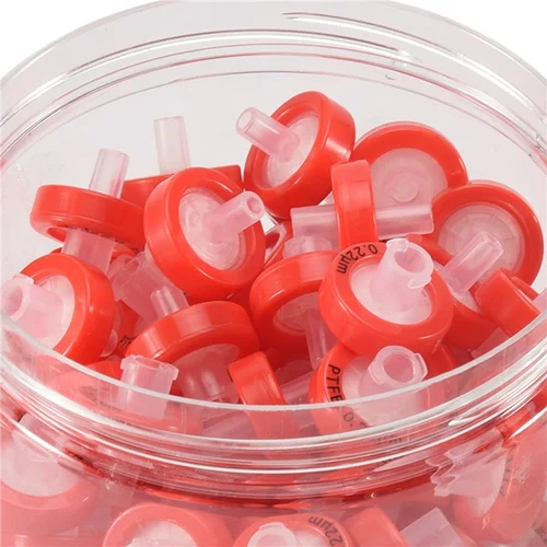 Imagen 2 del producto ABFM-100 PCS Filtro de jeringa PTFE, diámetro de membrana de filtro de laboratorio de jeringa, tamaño de poro de 0,22Μm, HPLC