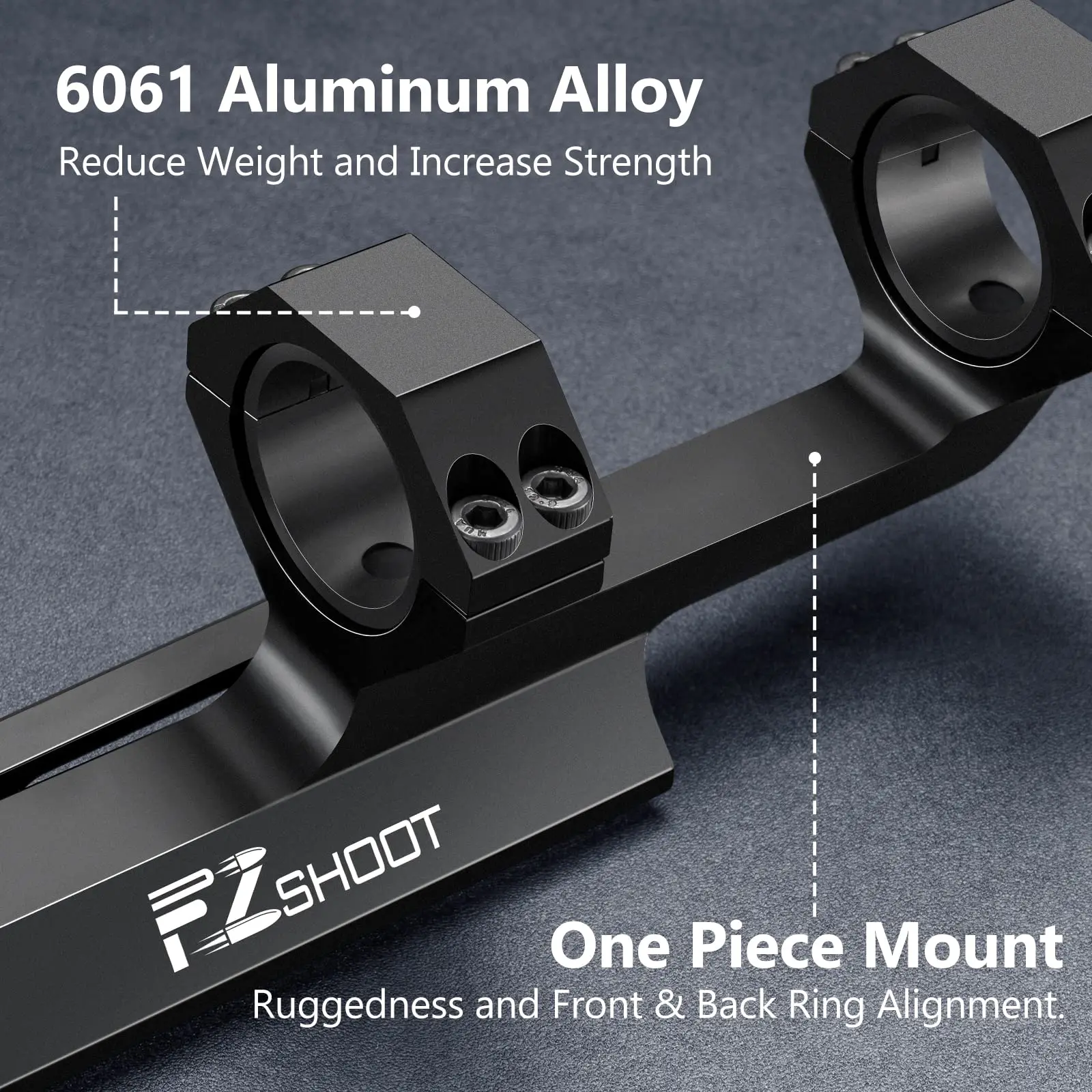 EZshoot Cantilever Offset Scope Mount 1 inci 30mm Dual Rings Adjustable Base Mengurangi Dampak Rekoil Pada Bidikan