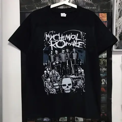 My Chemical Romance 밴드 헤비 메탈 록 웨스트 코스트 스케이트 스트리트 여름 티셔츠 루즈 캐주얼 티셔츠 남성 여성