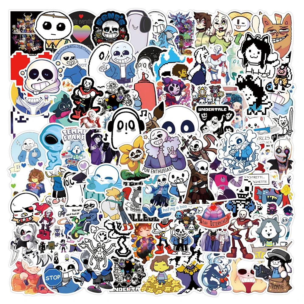 10/30/55/110PCS Undertale Game Stickers Funny Cartoon Decals DIY Laptop Fridge Luggage Notebook Bike Car Graffiti Toys For Kids