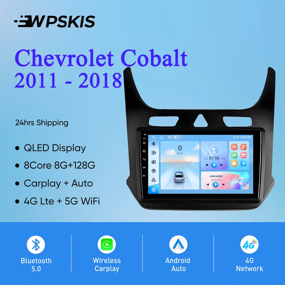 For Chevrolet Cobalt 2011 - 2018 Auto Radio Stereo Multimedia Video Player Navigation GPS Monitor Android 14 4G Lte WiFi Carplay