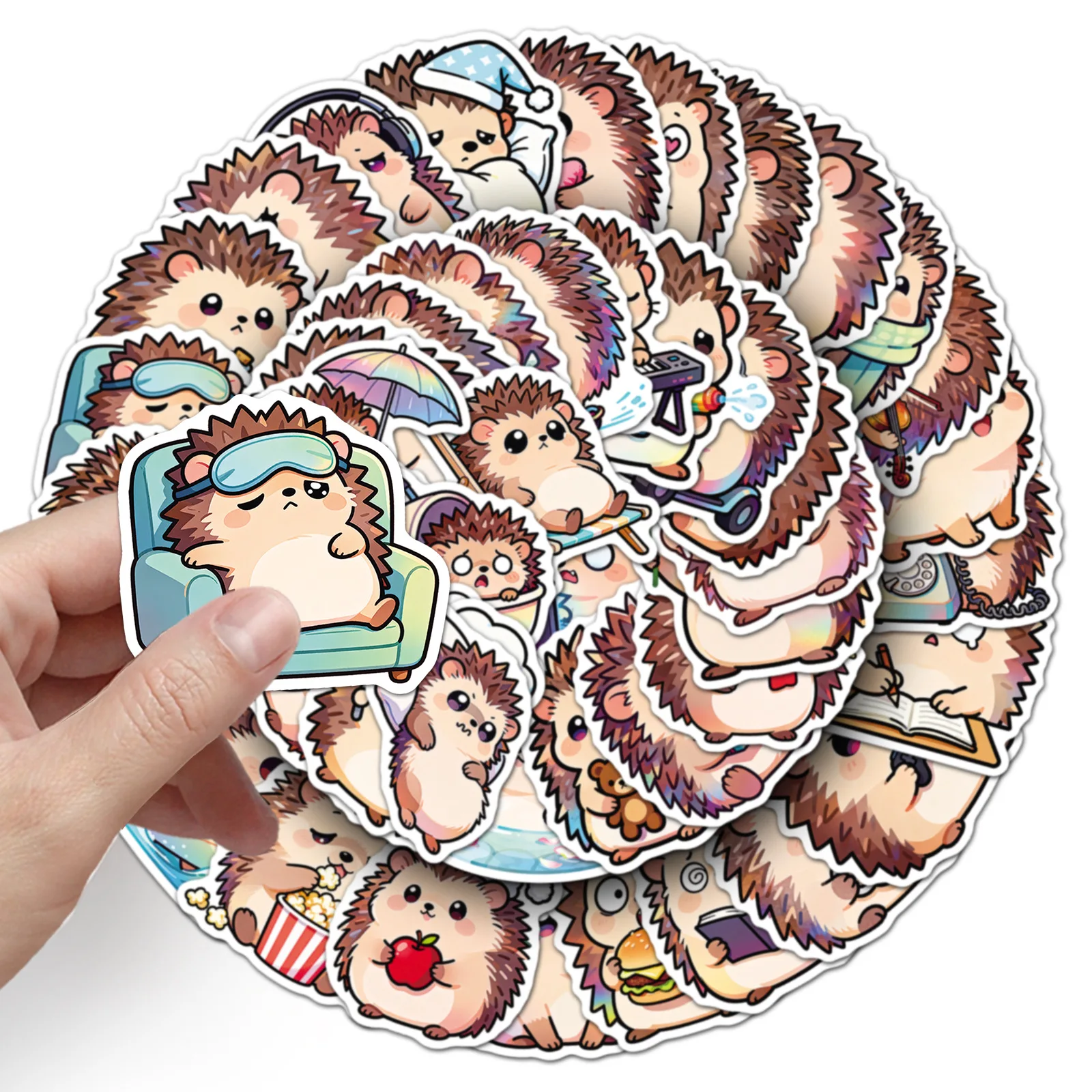 50/100 قطعة ملصقات القنفذ الكرتون لطيف الحيوان متعة مقاوم للماء الديكور القرطاسية الكمبيوتر كوب ماء ملصقات صناعة يدوية