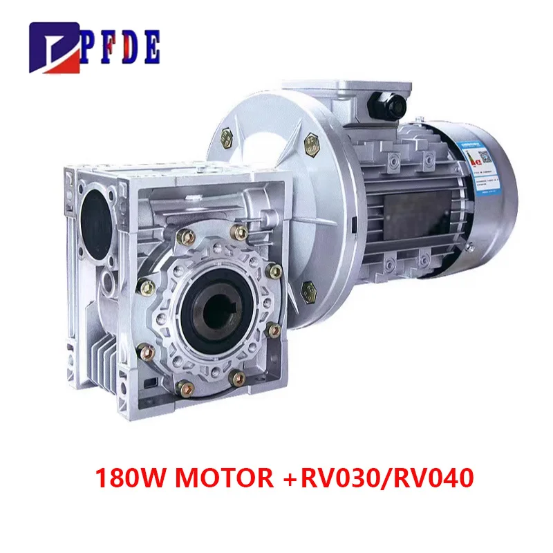 220V/380V 0.18KW Vertical Aluminum Shell All Copper Asynchronous Motor with RV030/RV040 Turbine Gearbox for Wire Stripper Peeler