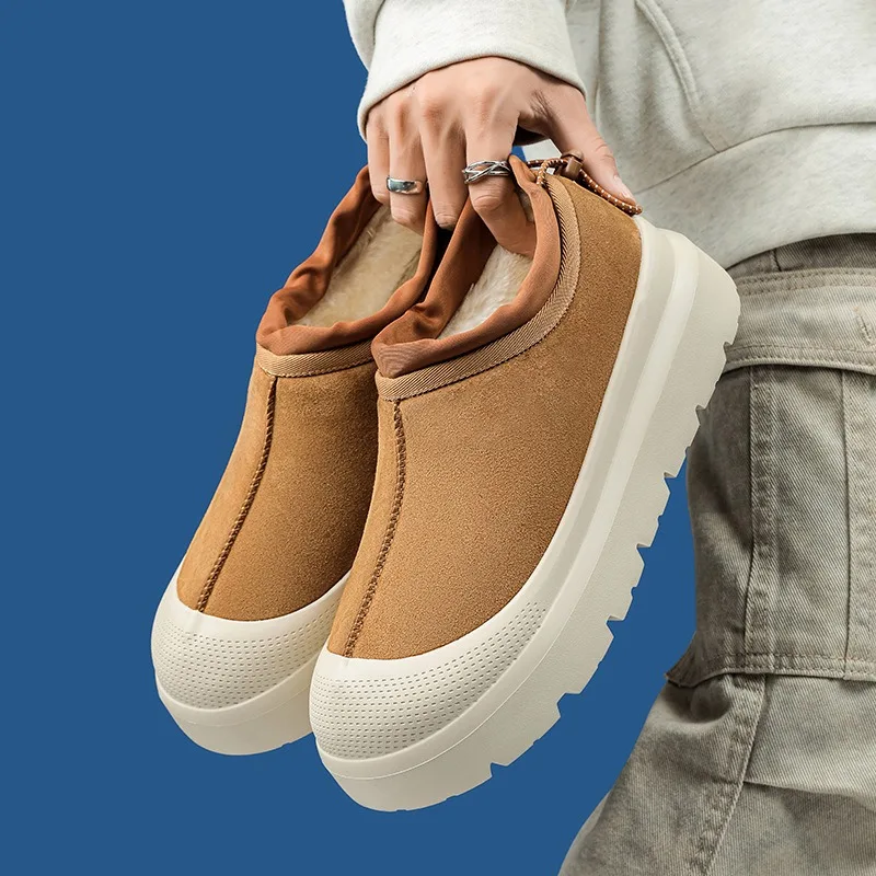 Winter Couple Warm Snow Boots Fleece Lined Slip on Platform Men's Shoes Outdoor Non-slip Cotton Shoes for Women Zapatos Hombre